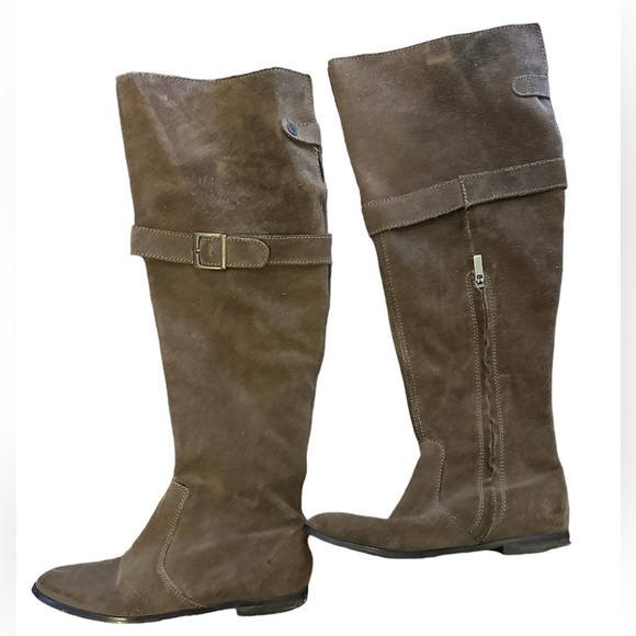 Colin Stuart Shoes - Colin Stuart Brown Suede Knee High Boots Size 6 1/2